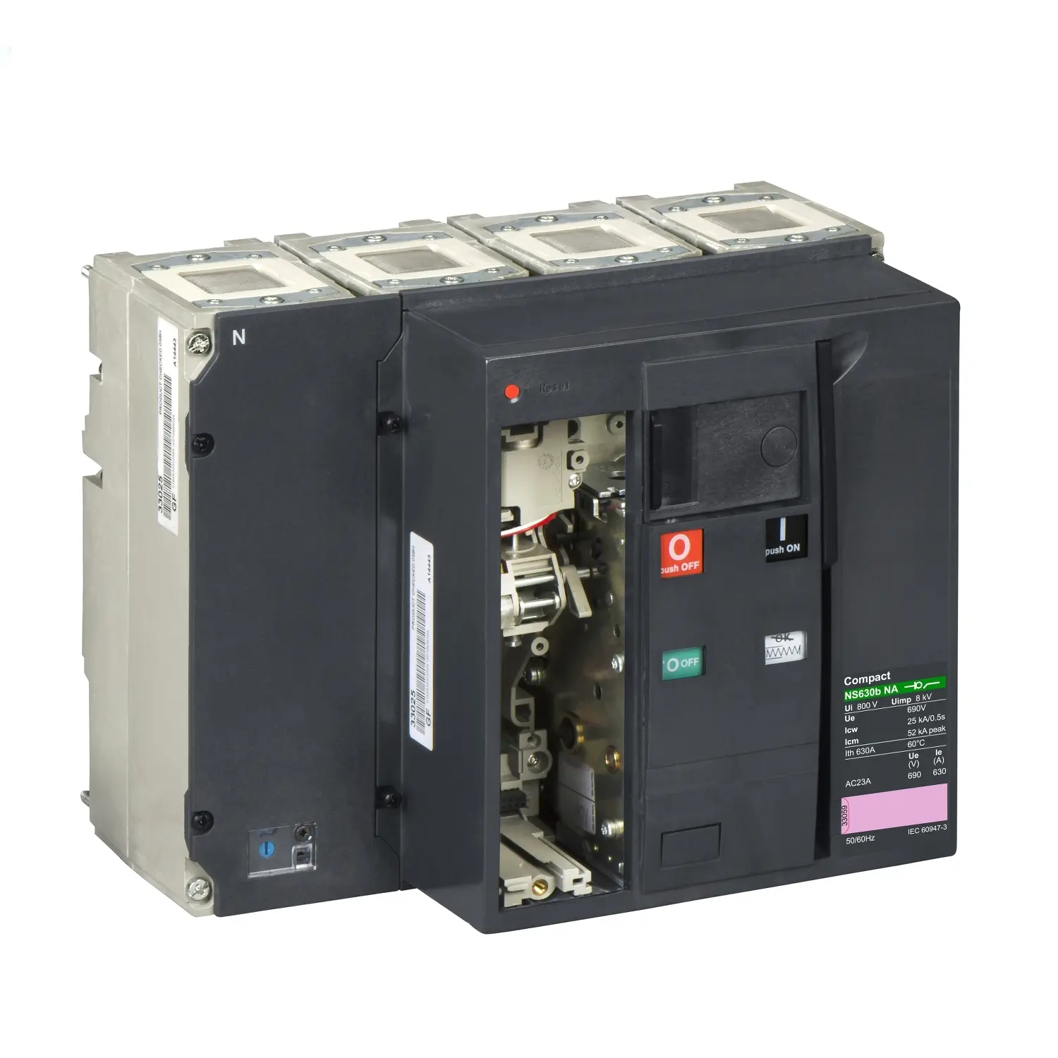 Produktfoto 1 von Schneider Electric ComPacT NS Sicherungsschalter-Trennschalter / 4-polig 630 A Umschlossen