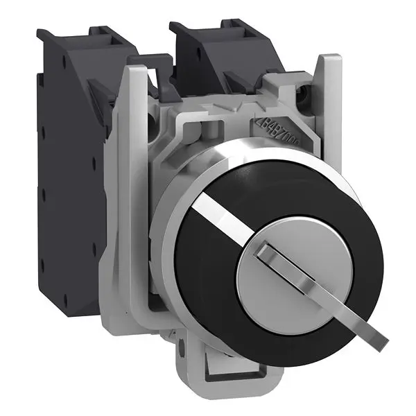 Produktfoto 1 von Schneider Electric Harmony XB4 Wählschalter, vollständige Einheit 2-Stufen Federrückstellung 22 mm IP66, SPST Wurfwinkel