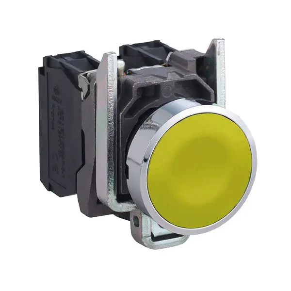 Produktfoto 1 von Schneider Electric Harmony XB4 Drucktastenkopf Ø 22.5 mm, Gelb Federrückstellung Standard Frontelementtyp Rund, IP66