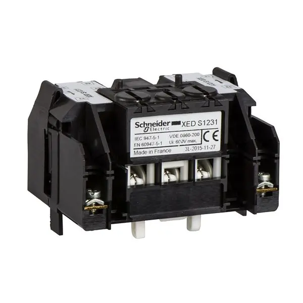 Produktfoto 1 von Schneider Electric 600 V ac Drucktaster-Kontaktblock 2 Schließer für Für Leitstand und Gehäuse Schraubanschlussklemme