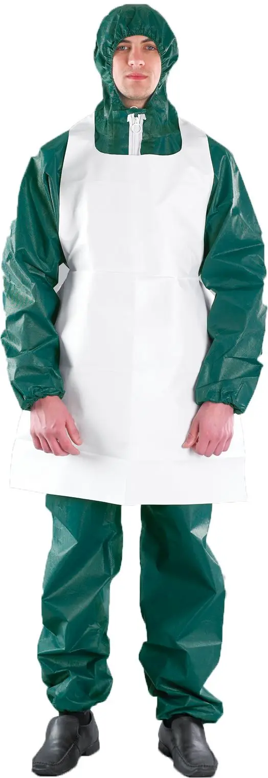 Produktfoto 1 von Ansell Schutzschürze 2500 Apron Einwegartikel 50 Per Pack Weiß Mikroporöses Polyethylen-Laminat Vliesstoff