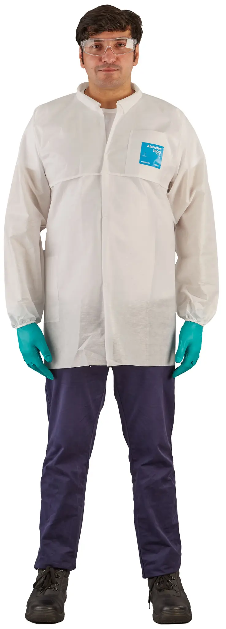 Produktfoto 1 von Ansell Wiederverwendbar Unisex Laborkittel, SMS-Gewebe mit antistatischer Behandlung Weiß, Größe M ESD-Sicherheit
