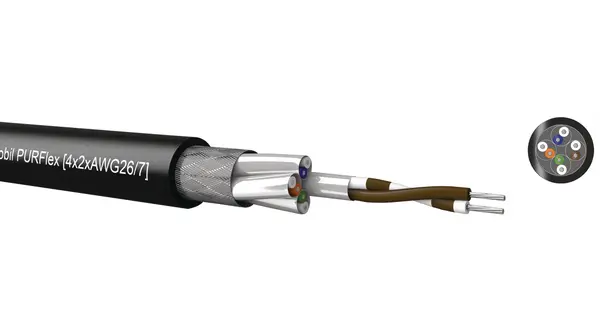 Produktfoto 1 von Kabeltronik MOBIL PUR FLEX Cat7 Cat7-Kabel, 100 m, Schwarz Abgeschirmt Geschirmt, Aussen ø 7.3 mm Außen-ø , Polyurethan