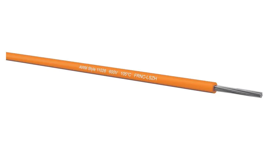 Produktfoto 1 von Kabeltronik Einzeladerleitung 0,34 mm², 22 AWG 250m Orange MPPE isoliert 22/7 mm Litzen