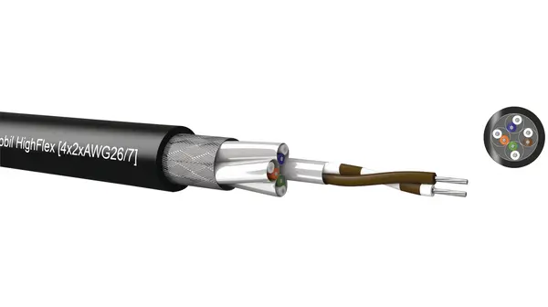 Produktfoto 1 von Kabeltronik MOBIL HIGHFLEX Cat7 Cat7-Kabel, 100 m, Schwarz S/FTP Geschirmt, Aussen ø 7.3 mm Außen-ø , Polyvinylchlorid