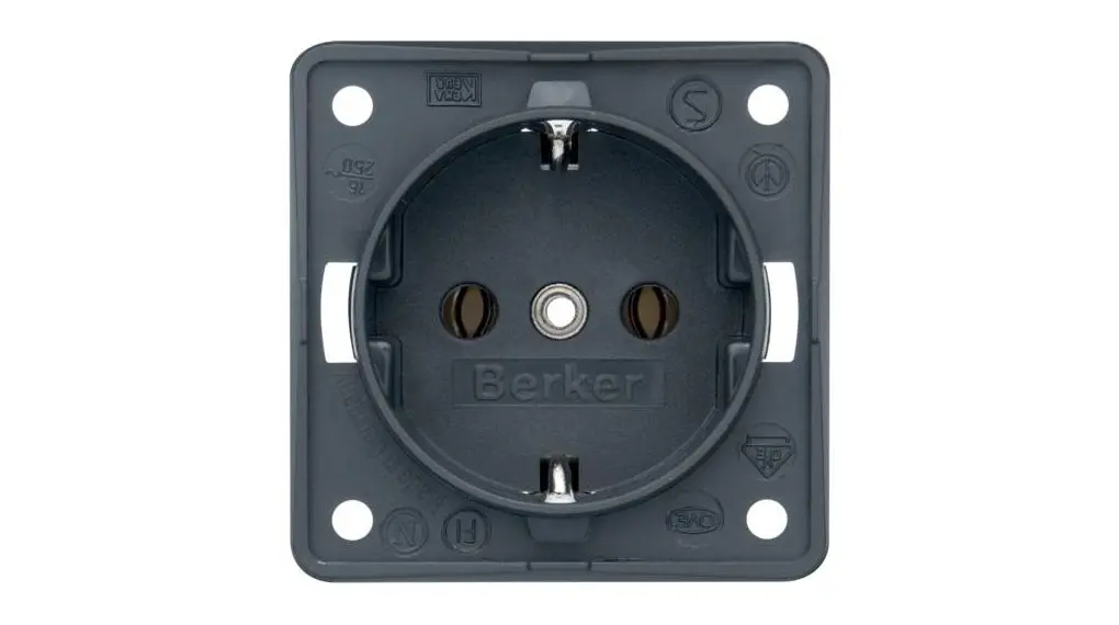 Produktfoto 1 von Berker 841 Steckdose Typ F Schwarz / 16A