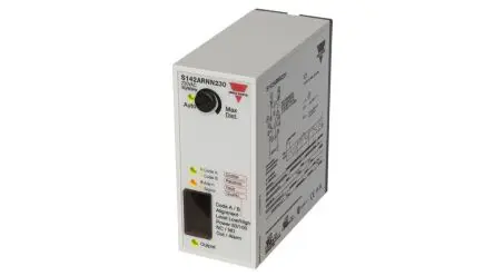 Produktfoto 1 von Carlo Gavazzi Rechteckig Verstärker für fotoelektrischen Sensor Durchgangsstrahl NPN Ausgang 0 → 50000 mm Rot