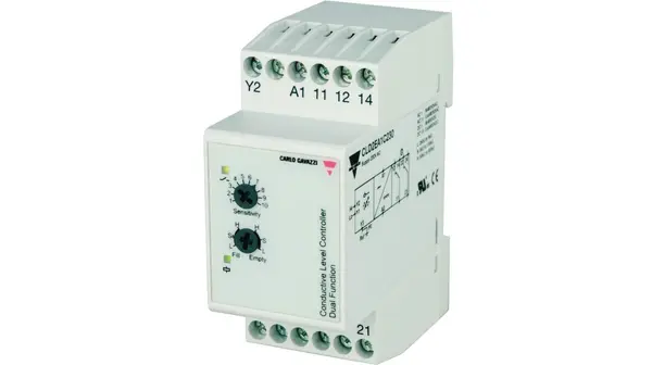 Produktfoto 1 von Carlo Gavazzi CL Füllstandsrelais 2 x Eingänge DIN-Hutschiene, U Sonde = 5 V ac 1 s 230 V Relais
