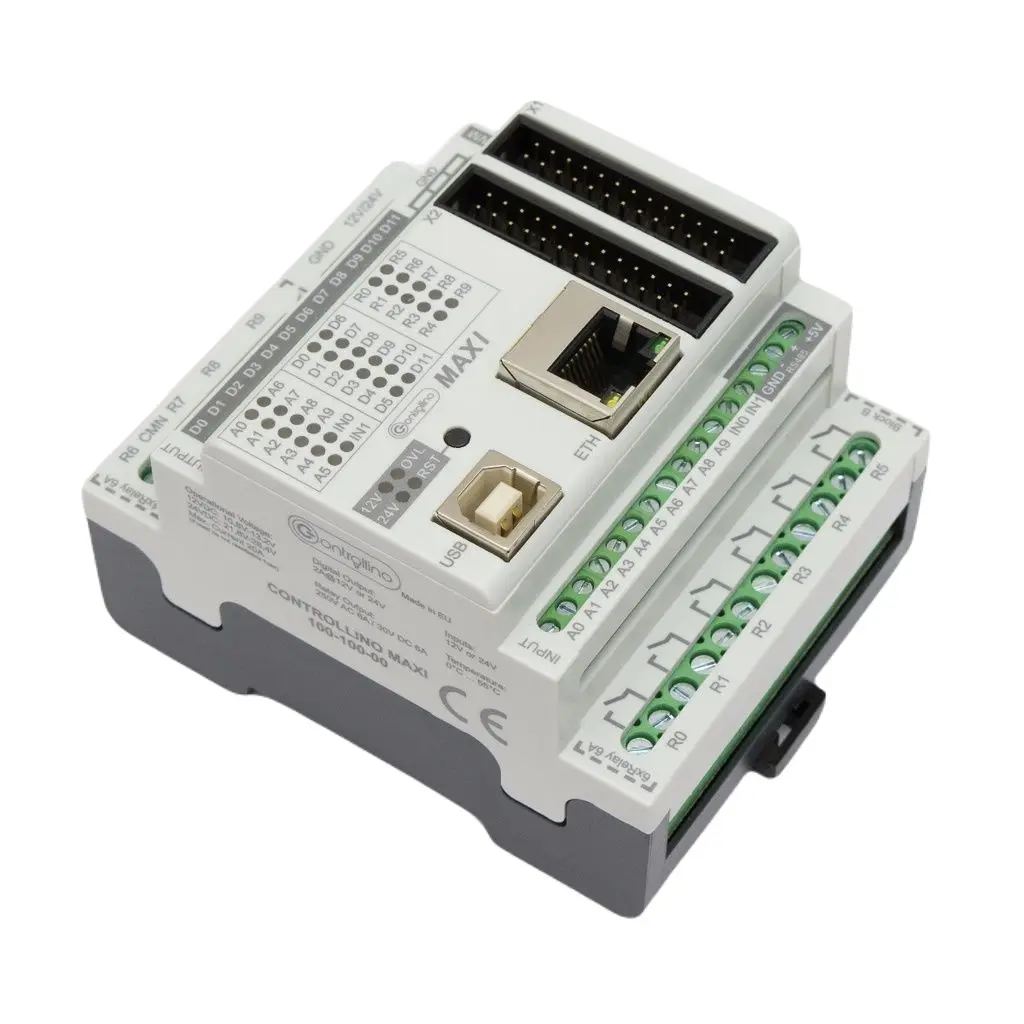 Controllino Steuerkasten MAXI Controller, 12 Eing. Relais Ausg.Typ Digital und analog Eing.Typ für Hutschiene 12 oder
