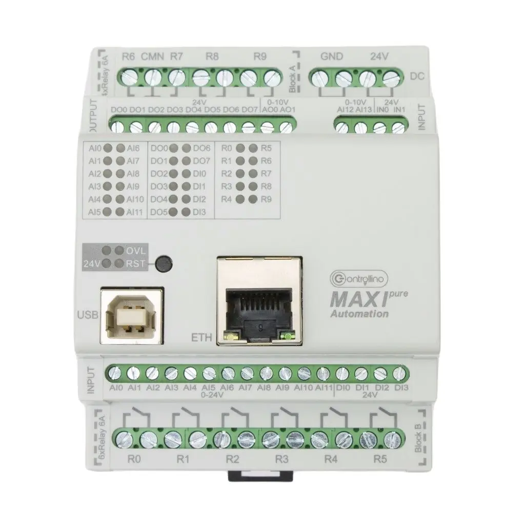 Produktfoto 1 von Controllino Controllino MAXI Automatisierung Rein Controller, 18 Eing. Relais Ausg.Typ Digital und analog Eing.Typ für