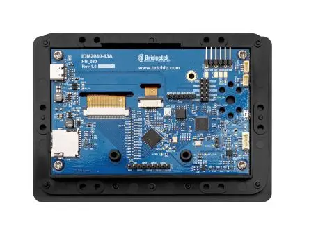 Produktfoto 1 von Bridgetek TFT-LCD-Anzeige 4.3 Zoll Ethernet, USB Touchscreen 5-Finger-kapazitiv, 480 x 272 Pixel, 95.04 x 53.86 mm LED