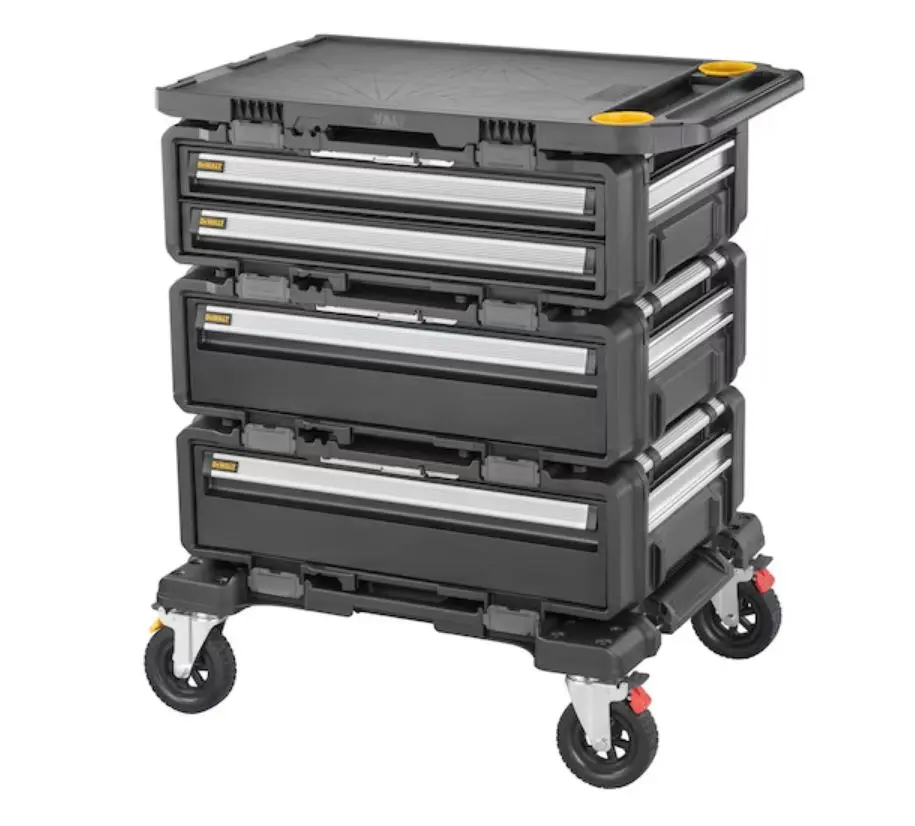 Produktfoto 1 von DeWALT Aufbewahrungsschrank Typ Lagerbehälter Freistehend 4 Schublade/n 51 x 66 cm Ja mit Rädern Aluminium