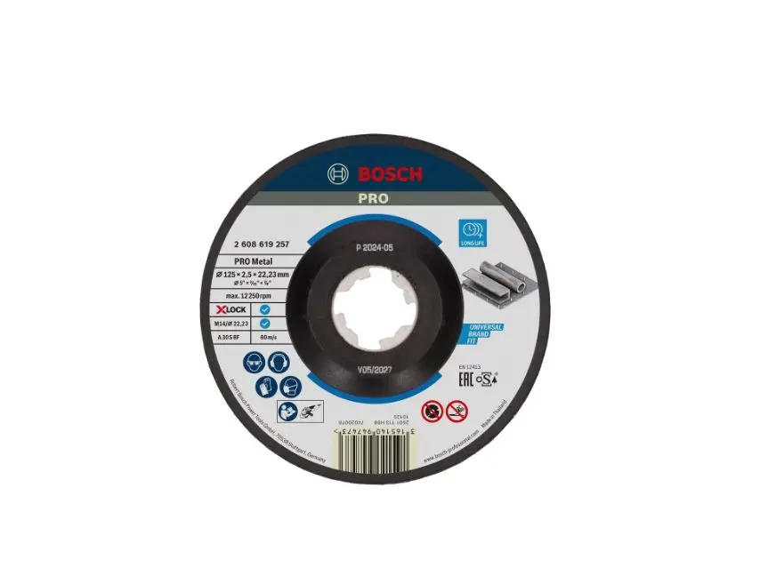 Produktfoto 1 von Bosch X Lock Aluminiumbeschichtet Ø 125 mm / Stärke 2.5 mm, Korngröße P80 25 pro Paket