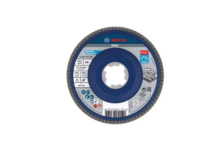 Produktfoto 1 von Bosch X Lock Zirkonoxid Aluminium Lamellenscheibe Ø 115 mm Mittel, Korngröße 60 μm 1 pro Paket