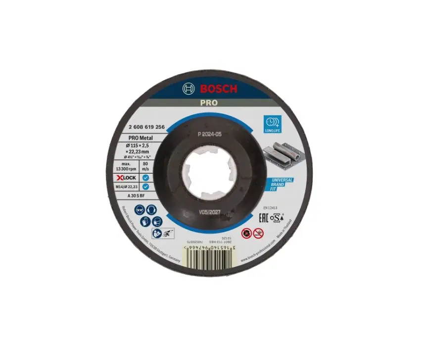 Produktfoto 1 von Bosch X Lock Aluminiumbeschichtet Ø 115 mm / Stärke 2.5 mm, Korngröße P120 25 pro Paket