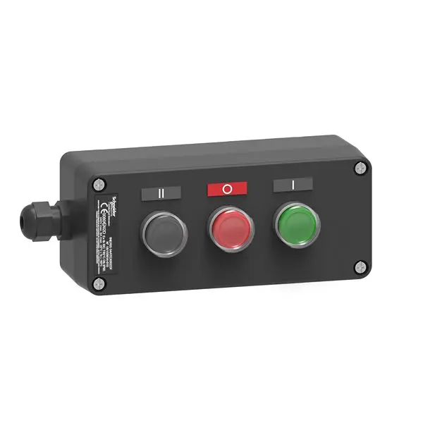 Produktfoto 1 von Schneider Electric XAW Steuerstation-Schalter 2 Schließer, 1 Öffner Grün, Rot, Schwarz Aluminiumdruckguss, IP67, IP65, 1