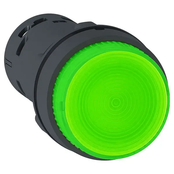 Produktfoto 1 von Schneider Electric XB Druckschalter Grün Beleuchtet Nein Durchsteckmontage, 1 Schließer / 27A 24 V dc 24 V ac, IP20,