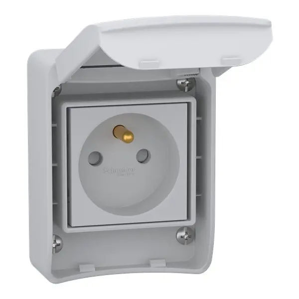 Produktfoto 1 von Schneider Electric 811 Einbaubox, 65 mm 4 Befestigungspunkte IP65, Grau