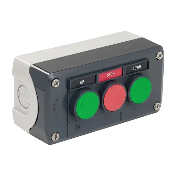 Produktfoto 1 von Schneider Electric XALD Steuerstation-Schalter 1 Schließer/1 Öffner Dunkelgrau Polycarbonat, IP40, IP66, IP69K, 2