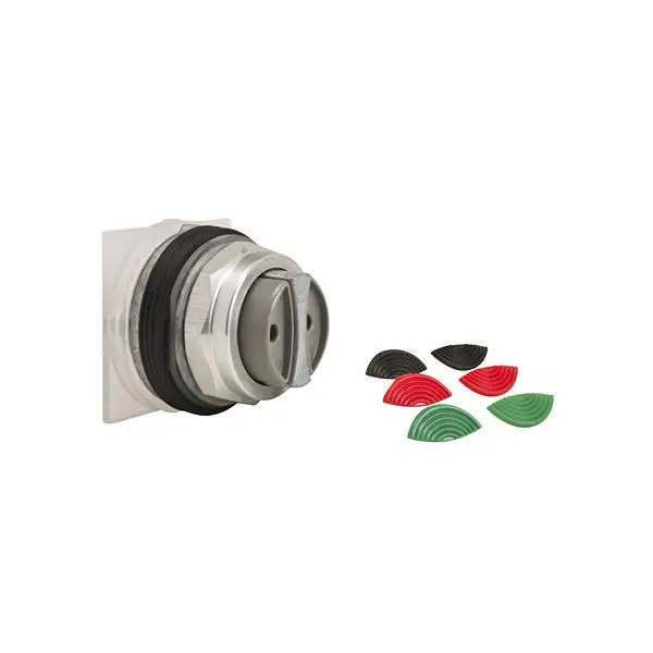 Produktfoto 1 von Schneider Electric 9001K Druckschalter Ø 30 mm, Rot, Grün, Schwarz Einsteck-Anschluss Rund Momentan Rund Schwarzer
