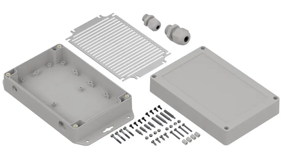 Produktfoto 1 von RS PRO IOT.ZPSET; Universalgehäuse; Polycarbonat; Hellgrau Geflanscht IP65 Breite 120 mm Höhe 60 mm Länge 180 mm