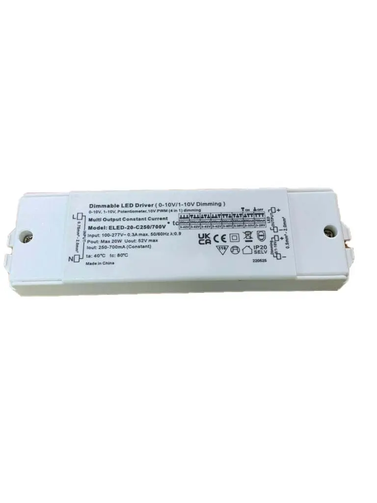 Produktfoto 1 von RS PRO LED-Treiber, 20.3 W 200V ac, 240 V ac 250mA, 700 mA, Ausgang 3V, 42 V 0 bis 10 V und 1 bis 10 V Dimmsteuerung