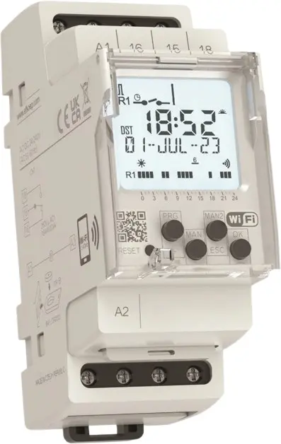 Produktfoto 1 von RS PRO Zeitrelais, DIN-Schienen, 1s, 12 → 240V ac/dc, 1 Kont. Multifunktion, CO