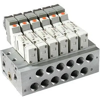 SMC Serie SS5Y3 SS5Y3-41-03-C6F-Q Zinkdruckguss Verteiler 3-Stationen Anschluss G