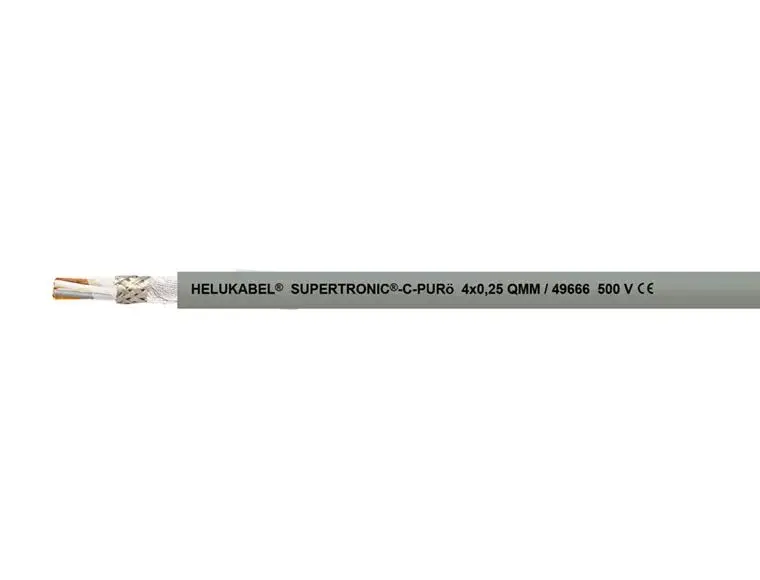 Produktfoto 1 von Helukabel SUPERTRONIC-C Steuerkabel, 7-adrig 0.25 mm² 18 AWG Grau Geschirmt, Polyurethan