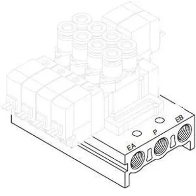 SMC Serie SS5Y5 SS5Y5-20-12-00F-Q Aluminiumdruckguss Verteiler 12-Stationen
