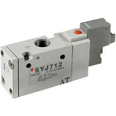 Produktfoto 1 von SMC SYJ700 Magnetventil 3 Port Solenoid Valve G1/8, Elektromagnet-betätigt 24V dc