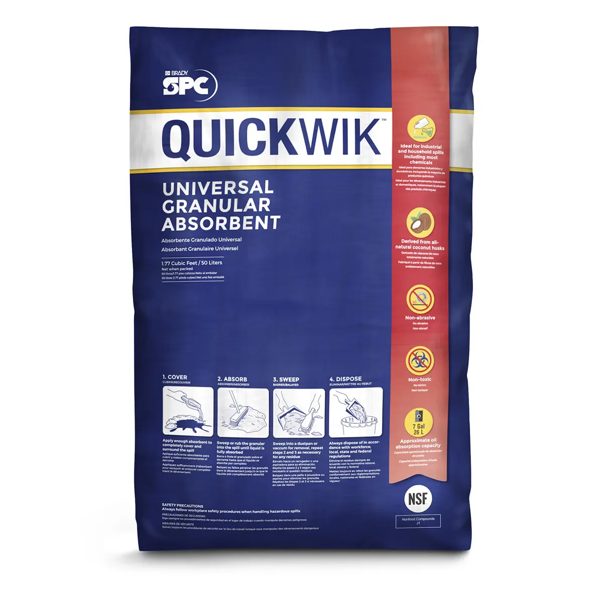 Produktfoto 1 von Brady QUICKWIK Bindemittel Absorbierende Barriere Überlaufkontrolle 26 L 1 Per Pack