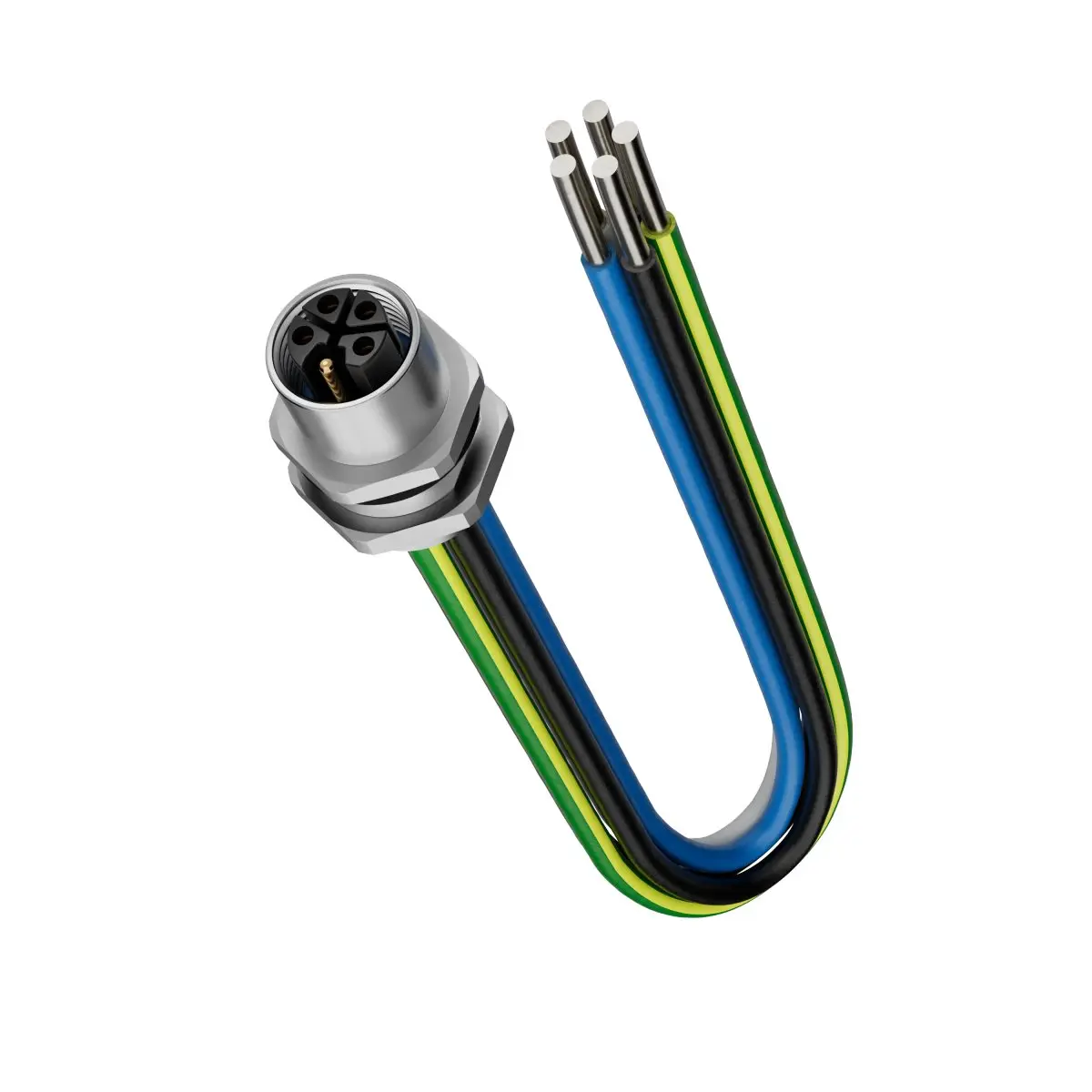 Produktfoto 1 von Lapp EPIC POWER M12, 4-polig Rundsteckverbinder, M12, Gerade Stecker 5 / Nicht abgeschlossen, Länge 0.5 m