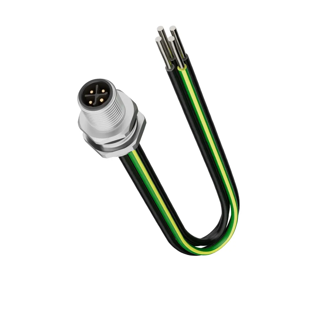 Produktfoto 1 von Lapp EPIC POWER M12, 4-polig Rundsteckverbinder, M12, Gerade Stecker 4 / Nicht abgeschlossen, Länge 0.5 m