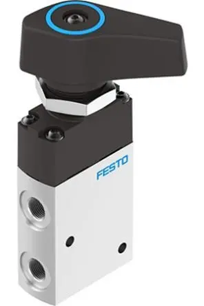 Produktfoto 1 von Festo, Manuell VHEF Pneumatik-Steuerventil, manuell, G 1/8 in, Polyamid VHEF-ET-B32-G18