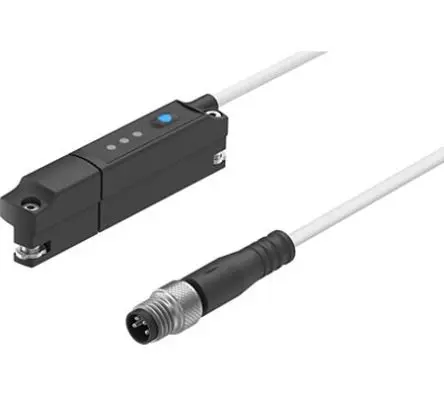 Produktfoto 1 von Festo SDAT-MHS-Serie SDAT-MHS-M50-1L-SV-E-0.3-M8 Kabel mit Stecker 30V dc Pneumatischer Zylindersensor LED