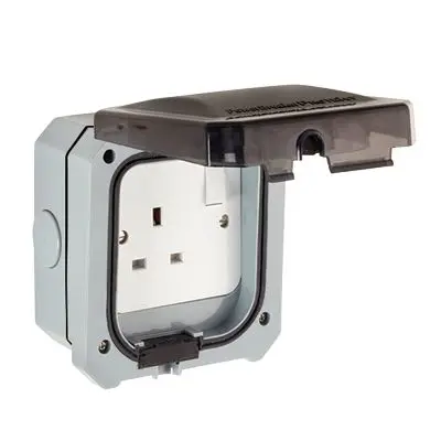 Produktfoto 1 von Powerbreaker PSKT1G Steckdose Geschaltet Typ G – Britisch 1-fach Beide Hochschlagfestes Polycarbonat Grau / 13 A