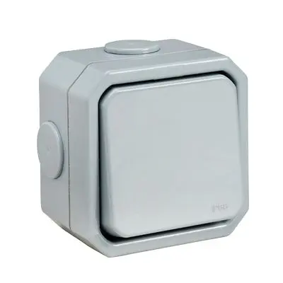 Produktfoto 1 von Powerbreaker PSW1G2W Wetterfest Lichtschalter 1-teilig, 2 Wege Grau IP66