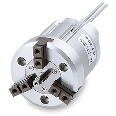 SMC MHSH3 Pneumatikgreifer, Doppeltwirkend-Ausführung, 3 Greifarme, Parallel, 6 bar max.
