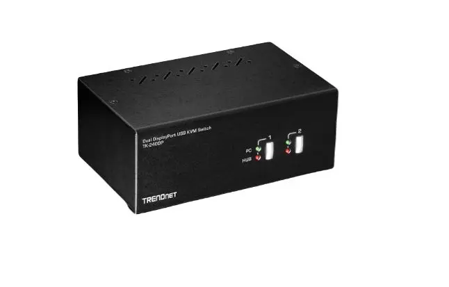 Produktfoto 1 von Trendnet KVM-Switch 7-Port 4 Videoausgänge DVI 2 Displays USB 3,5-mm-Audiobuchse 3840 x 2160 pixel