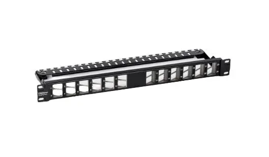 Produktfoto 1 von Trendnet TC Serie Patchfeld 24 Anschl. RJ45 Abgeschirmt, 1 U, Schwarz