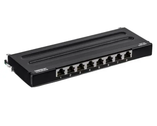 Produktfoto 1 von Trendnet TC Serie Patchfeld 8 Anschl. RJ45 Abgeschirmt, Schwarz