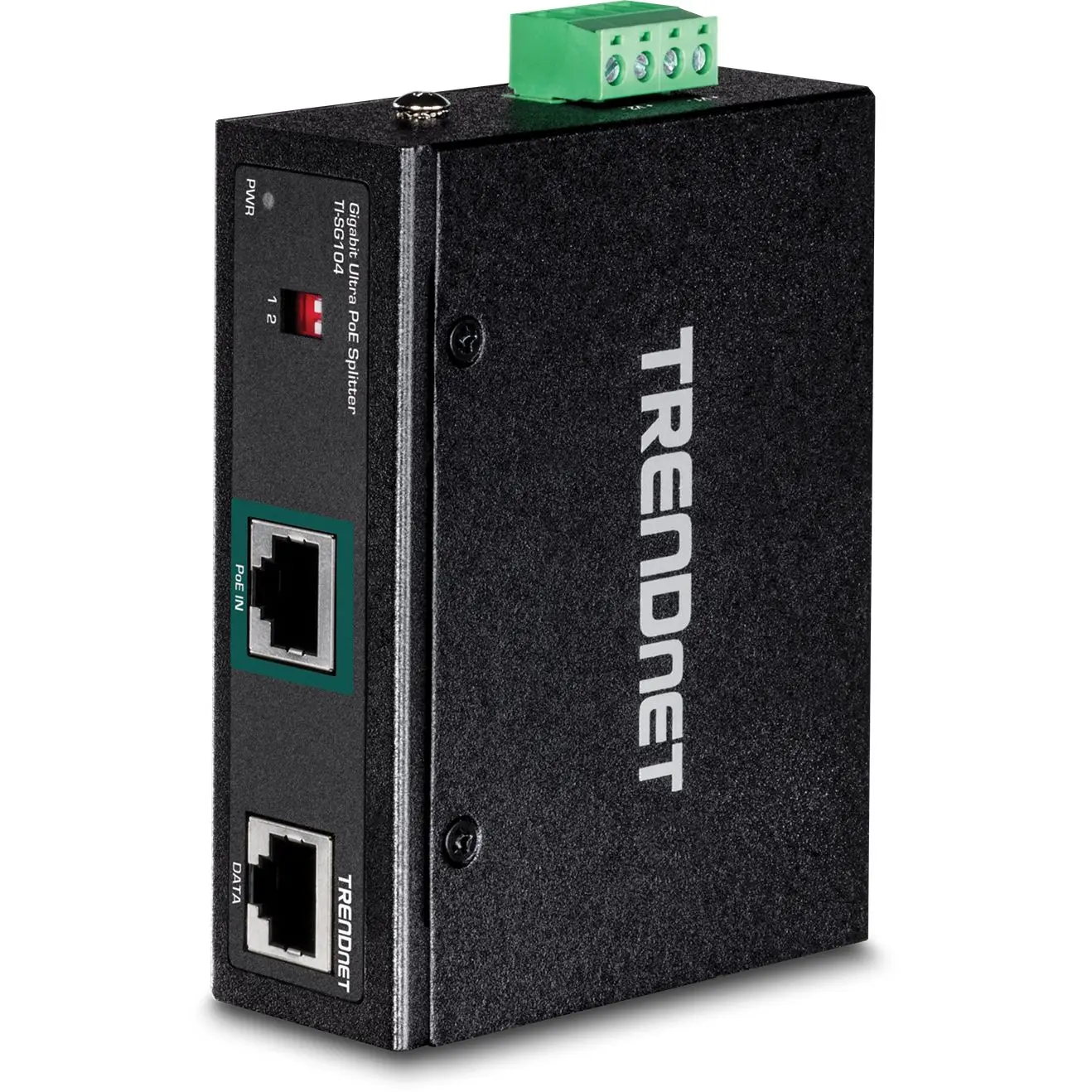 Produktfoto 1 von Trendnet 2 PoE-Splitter 2 Port 2000 Mbps 104 mm L. 82 mm B. 32 mm T.