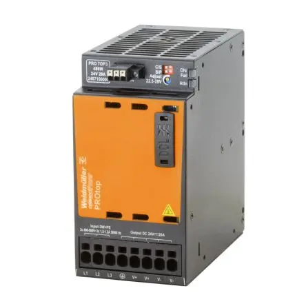 Produktfoto 1 von Weidmüller PRO TOP3 DIN-Schienen Netzteil Schaltnetzteile 575V ac Wechselstrom/Gleichstrom / 20 A 24V dc DC 480 W