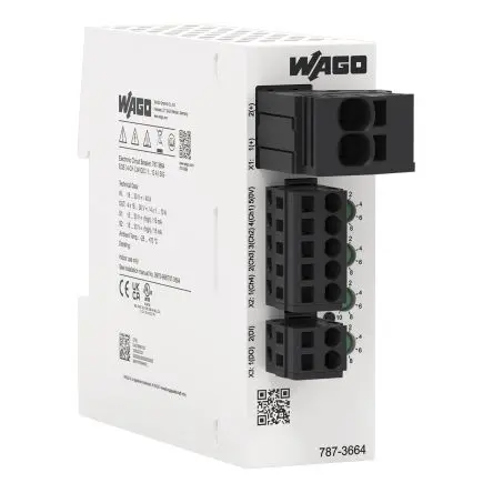 Produktfoto 1 von WAGO 787 1 to 10 A Elektronischer Schutzschalter 24V 4, 10A DIN-Hutschiene L. 95 mm x 32mm