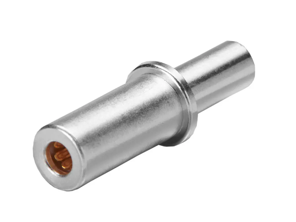 Produktfoto 1 von Molex 204608 Crimp-Anschlussklemme für PowerWize BMI Schwarzes Schalttafel-Einbaudosengehäuse, Buchse Crimpbefestigung