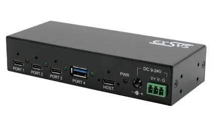 Produktfoto 1 von Exsys, USB 3.2 USB-Hub, 4 USB Ports, USB, Anschlussstecker