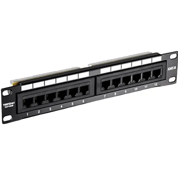 Produktfoto 1 von Trendnet TC Serie Patchfeld Kat. 6 12 Anschl. RJ45 Ungeschirmt, Schwarz
