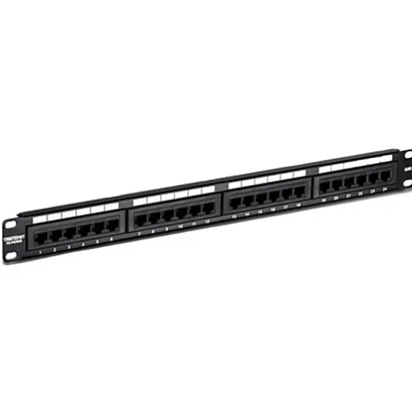 Produktfoto 1 von Trendnet TC Serie Patchfeld Kat. 6 24 Anschl. RJ45 Ungeschirmt, Schwarz