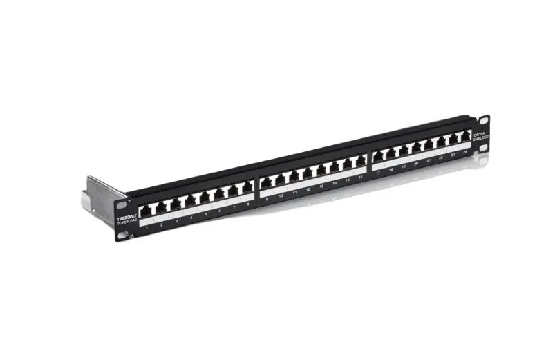 Produktfoto 1 von Trendnet TC Serie Patchfeld 24 Anschl. Abgeschirmt, 40 mm, Schwarz